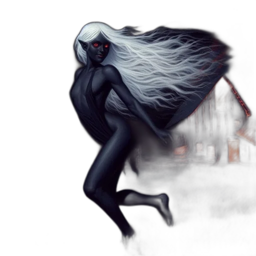 creature, hair, mask, dress transparent PNG cut-out