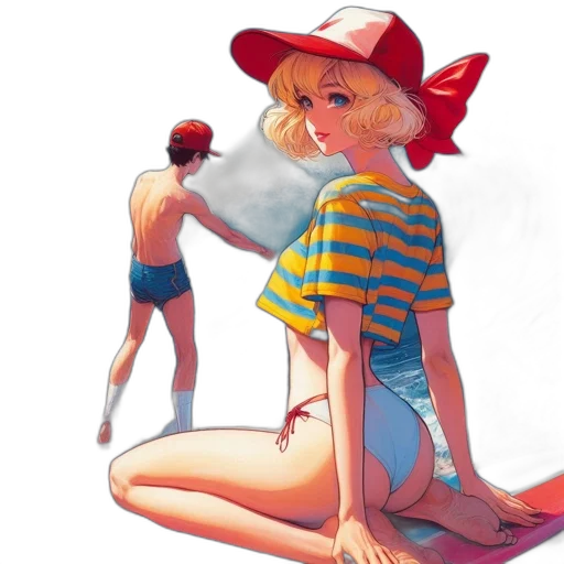 hat, dress, umbrella, creature transparent PNG cut-out