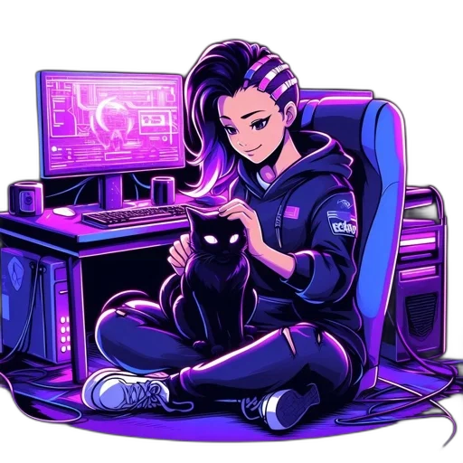 jacket, cyberpunk, pixel art, cartoon transparent PNG cut-out