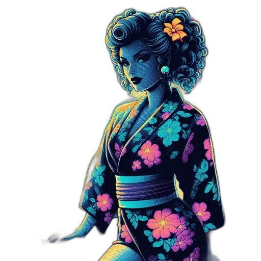 dress, concept art, pixel art, vaporwave transparent PNG cut-out