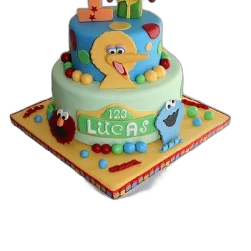 3d render, sesame, street-themed, birthday transparent PNG cut-out