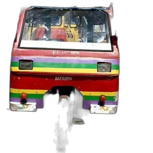 colorful, rickshaw, person, standing transparent PNG cut-out