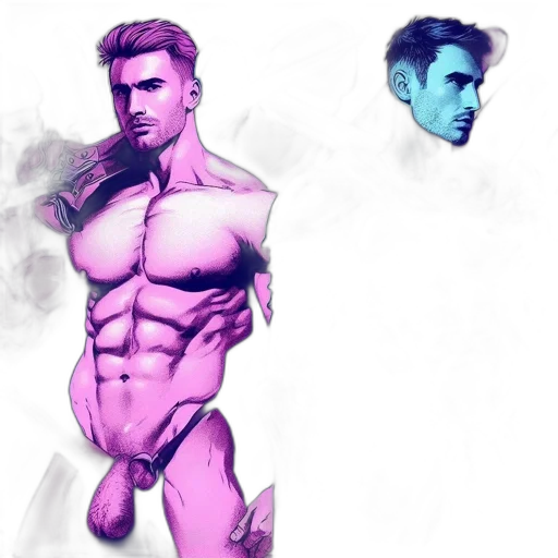 concept art, fantasy art, watercolor, cyberpunk transparent PNG cut-out