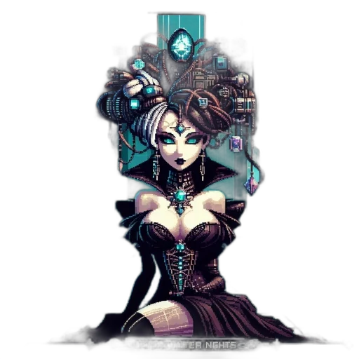 dress, jewelry, crown, fantasy art transparent PNG cut-out