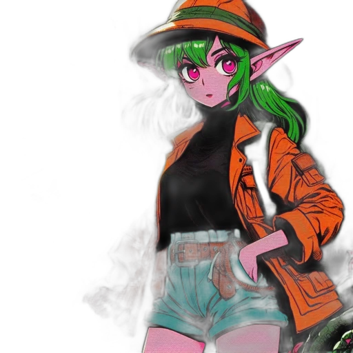 hat, jacket, staff, dress transparent PNG cut-out