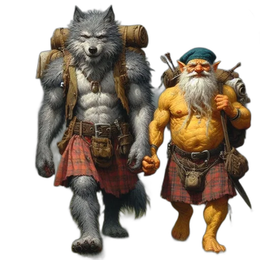 concept art, fantasy art, comic book art, wolf-like transparent PNG cut-out