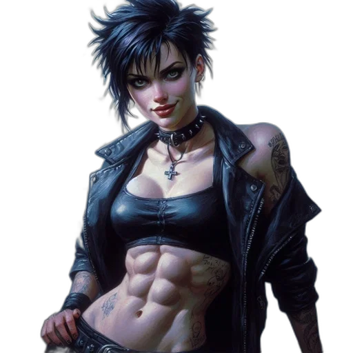 cyberpunk, comic book art, concept art, fantasy art transparent PNG cut-out