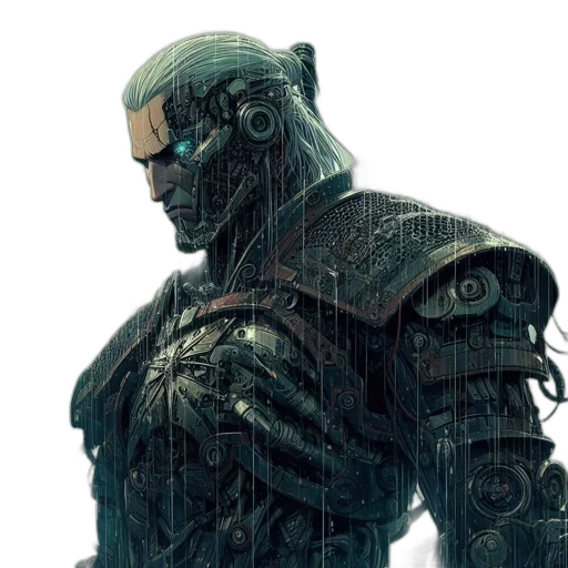 robot, face, concept art, cyberpunk transparent PNG cut-out