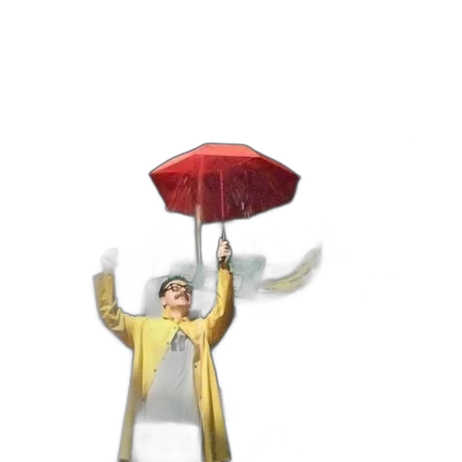 umbrella, staff, hat, jacket transparent PNG cut-out