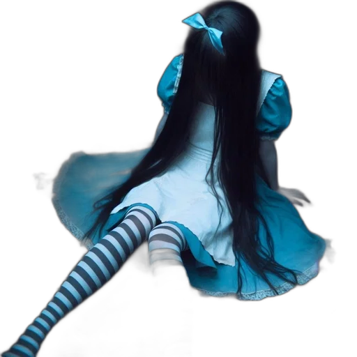 dress, hair, staff, mask transparent PNG cut-out