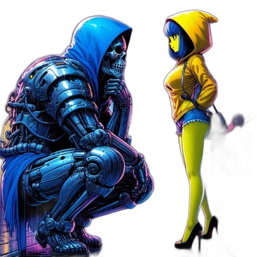 concept art, comic book art, cyberpunk, fantasy art transparent PNG cut-out