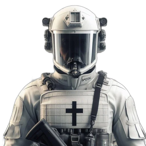 robot, weapon, jacket, staff transparent PNG cut-out
