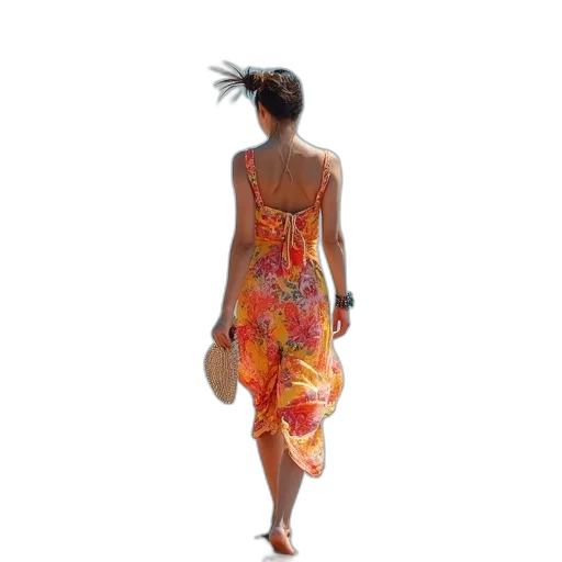 dress, colorful, neon, woman transparent PNG cut-out