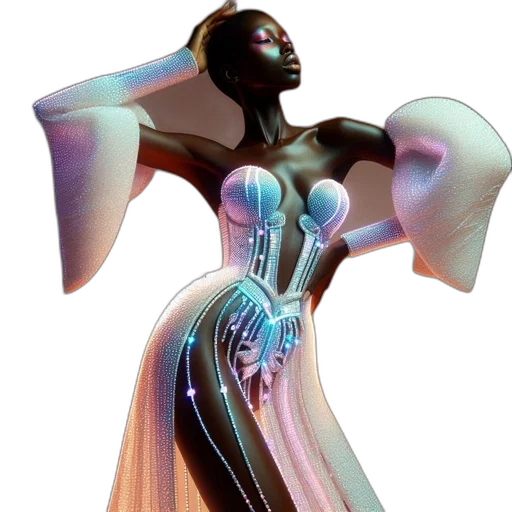 dress, jewelry, robot, staff transparent PNG cut-out