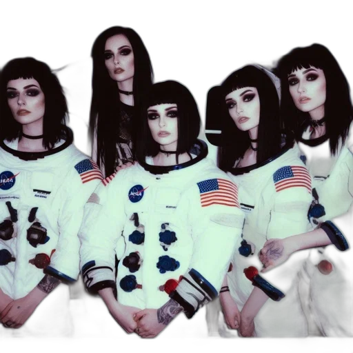 outer space, five, individuals, astronaut transparent PNG cut-out