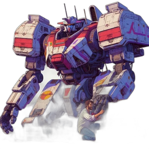 robot, weapon, concept art, watercolor transparent PNG cut-out