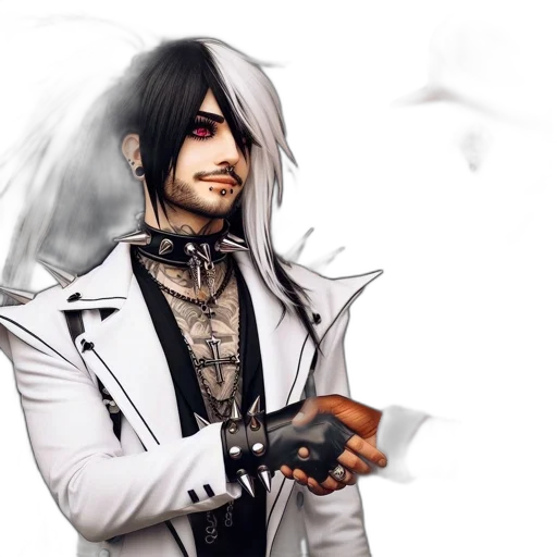 staff, weapon, jacket, fantasy art transparent PNG cut-out