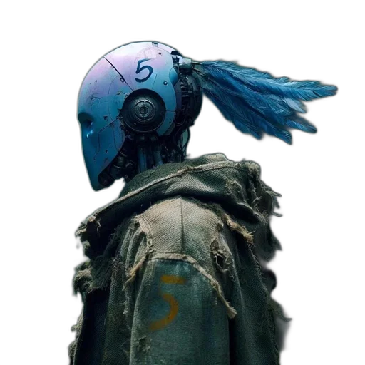 mask, jacket, robot, creature transparent PNG cut-out