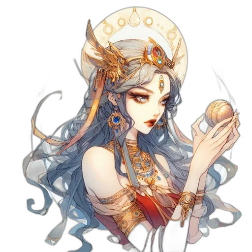 jewelry, staff, crown, fantasy art transparent PNG cut-out