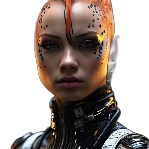 robot, face, cyberpunk, concept art transparent PNG cut-out