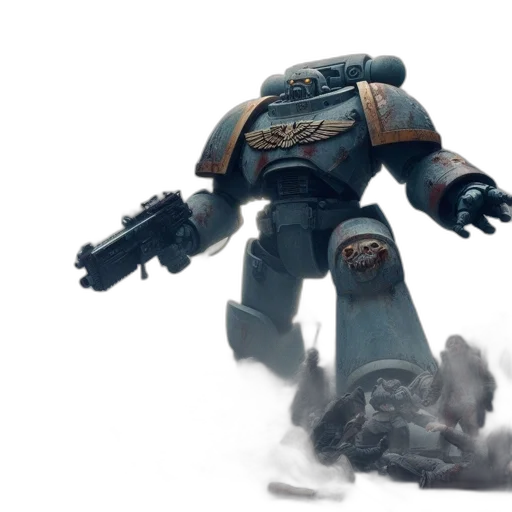 robot, weapon, concept art, 3d render transparent PNG cut-out