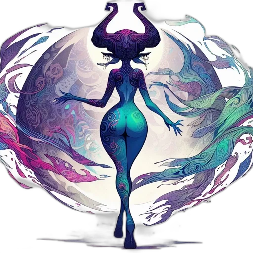 dress, creature, mask, concept art transparent PNG cut-out