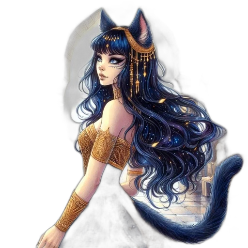 dress, staff, dragon, fantasy art transparent PNG cut-out