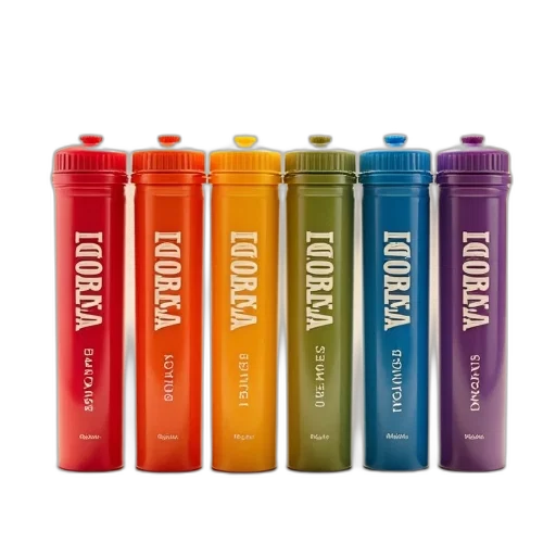bottle, colorful, neon, set transparent PNG cut-out