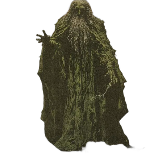creature, hair, staff, mask transparent PNG cut-out