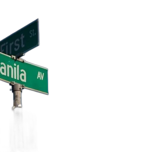 3d render, city street, street, sign transparent PNG cut-out