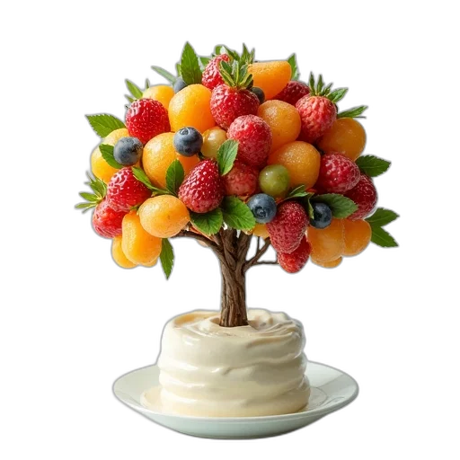 food, crown, tree, photorealistic transparent PNG cut-out