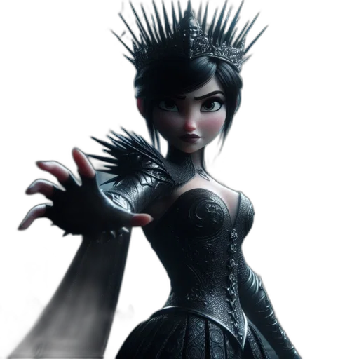 dress, crown, concept art, 3d render transparent PNG cut-out