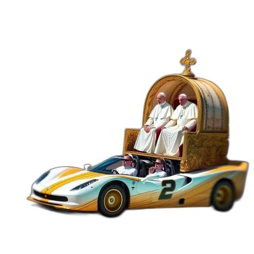 car, crown, 3d render, concept art transparent PNG cut-out