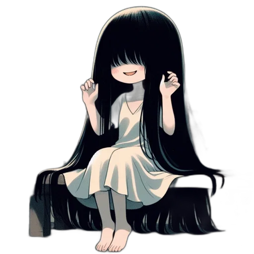 hair, dress, mask, creature transparent PNG cut-out