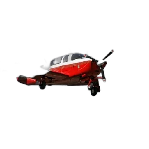 3d render, red, white, airplane transparent PNG cut-out