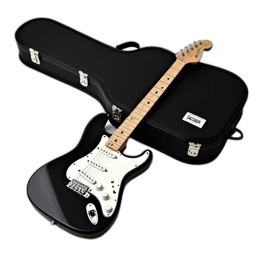 black, electric, guitar, white transparent PNG cut-out