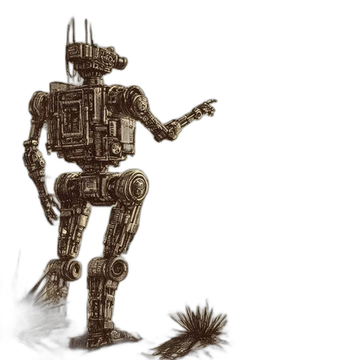 robot, concept art, fantasy art, pixel art transparent PNG cut-out