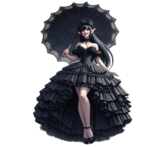 dress, umbrella, concept art, fantasy art transparent PNG cut-out