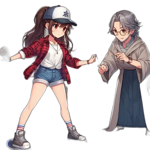 staff, hat, weapon, jacket transparent PNG cut-out
