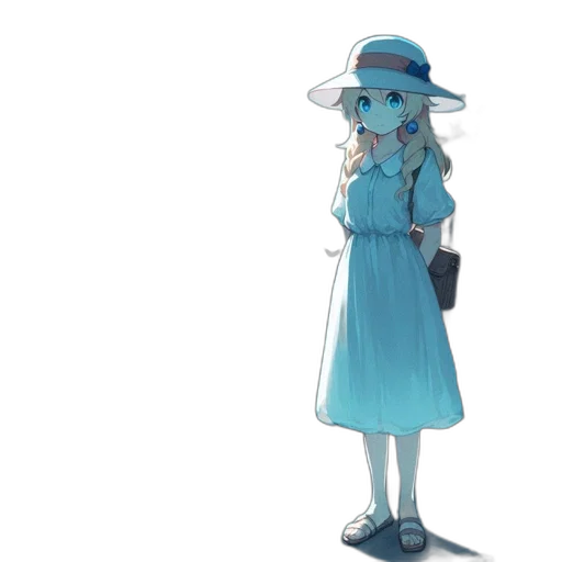 dress, hat, staff, robot transparent PNG cut-out