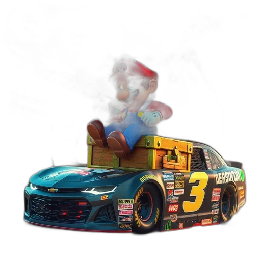 car, concept art, 3d render, cartoon transparent PNG cut-out