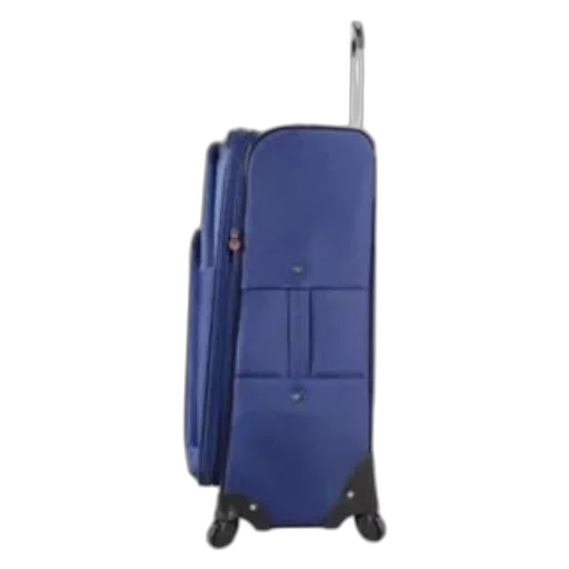 blue, suitcase, wheels, extendable transparent PNG cut-out