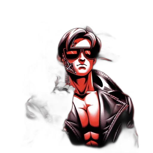 jacket, mask, face, comic book art transparent PNG cut-out