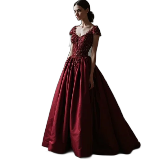 dress, photorealistic, concept art, red transparent PNG cut-out
