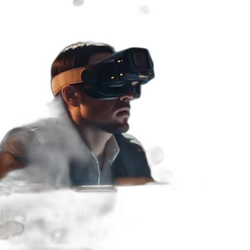 concept art, cyberpunk, 3d render, man transparent PNG cut-out