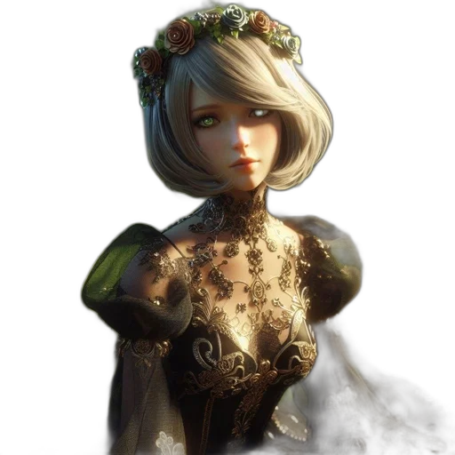crown, staff, dress, face transparent PNG cut-out