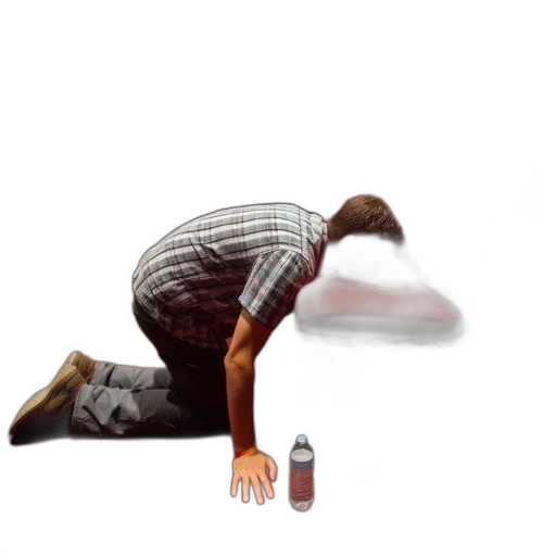 bottle, creature, jacket, hair transparent PNG cut-out