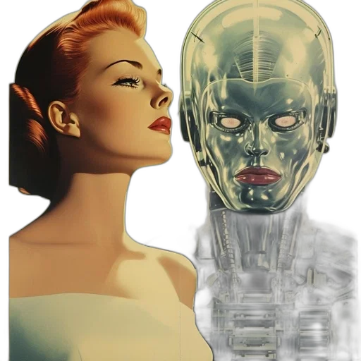 robot, mask, face, comic book art transparent PNG cut-out