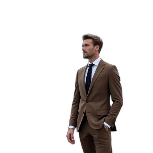 jacket, staff, earth tones, man transparent PNG cut-out