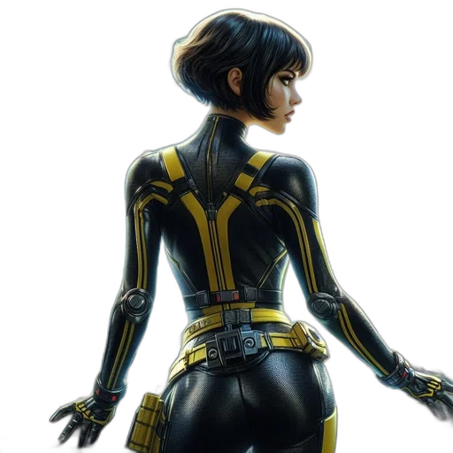 comic book art, concept art, 3d render, cyberpunk transparent PNG cut-out